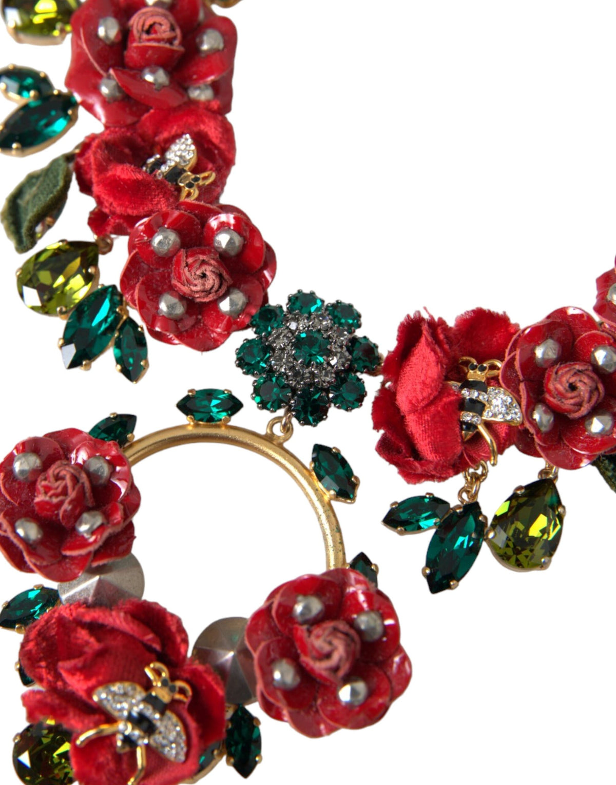 Dolce & Gabbana Goldfarbene Halskette mit Kristallanhänger