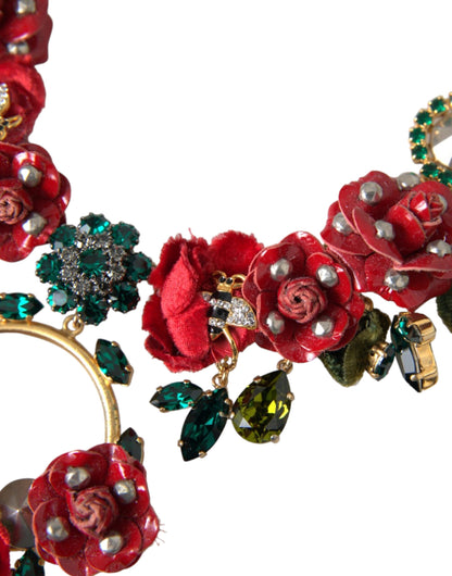 Dolce & Gabbana Goldfarbene Halskette mit Kristallanhänger