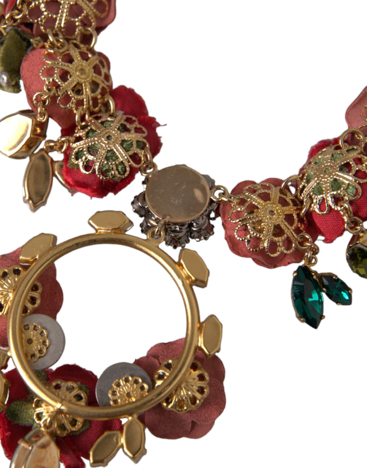 Dolce & Gabbana Goldfarbene Halskette mit Kristallanhänger