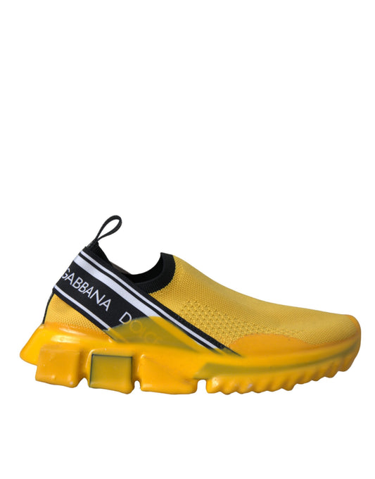 Dolce & Gabbana Sorrento Gelb-schwarze Slip-On Sneaker