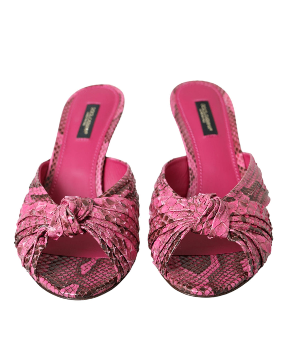Dolce & Gabbana Rosa Kitten-Heel-Sandalen aus Pythonleder