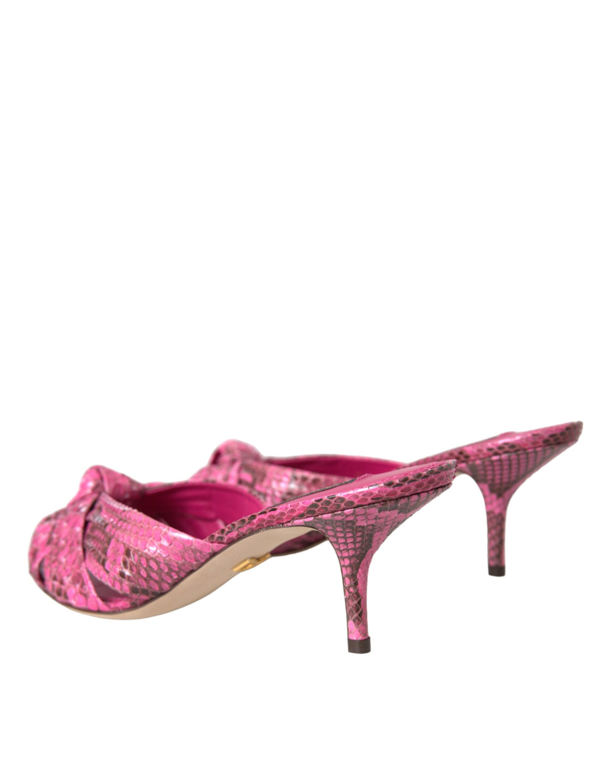 Dolce & Gabbana Rosa Kitten-Heel-Sandalen aus Pythonleder
