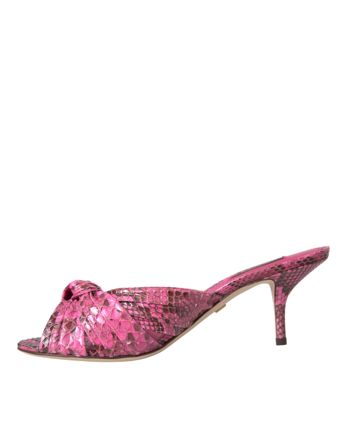 Dolce & Gabbana Rosa Kitten-Heel-Sandalen aus Pythonleder