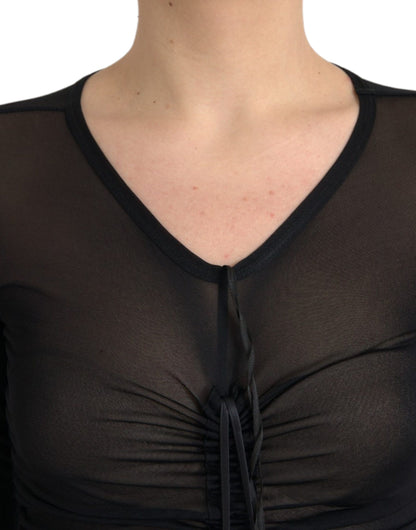 Dolce & Gabbana Schwarzes transparentes Bodycon-Midikleid