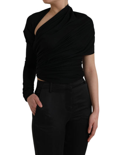 Dolce & Gabbana Schwarzes asymmetrisches Wolltop