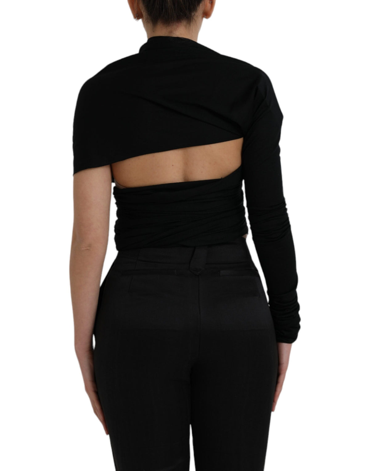 Dolce & Gabbana Schwarzes asymmetrisches Wolltop