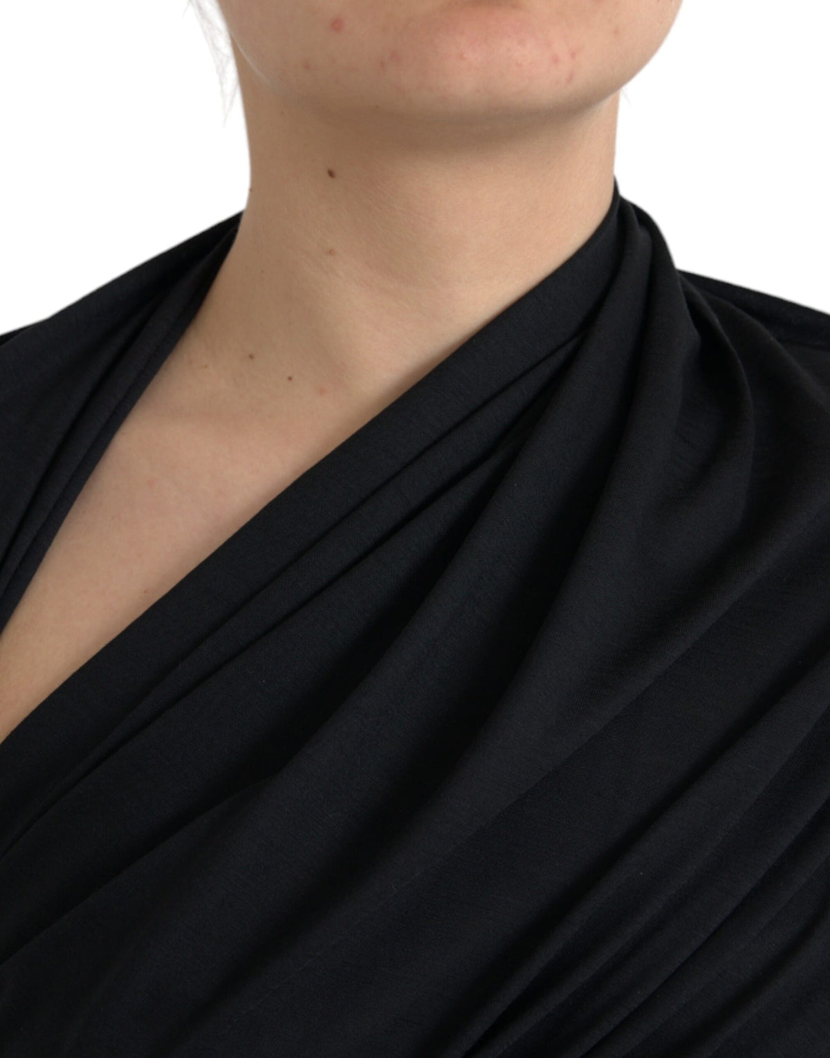 Dolce & Gabbana Schwarzes asymmetrisches Wolltop