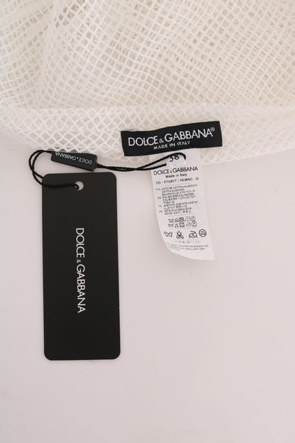 Dolce & Gabbana Weißes Netz-Tank-Transparent-Top