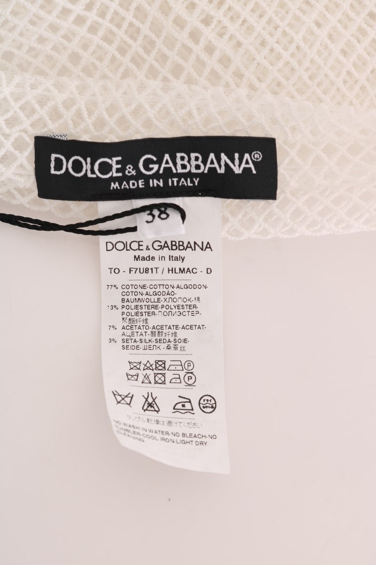 Dolce & Gabbana Weißes Netz-Tank-Transparent-Top