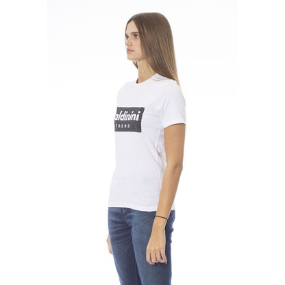 Baldinini Trend Weißes Baumwoll-T-Shirt für Damen