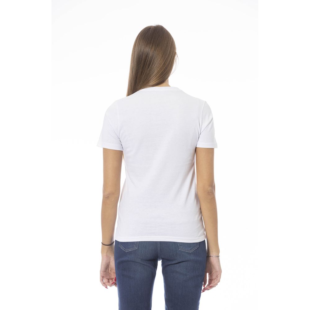 Baldinini Trend Weißes Baumwoll-T-Shirt für Damen