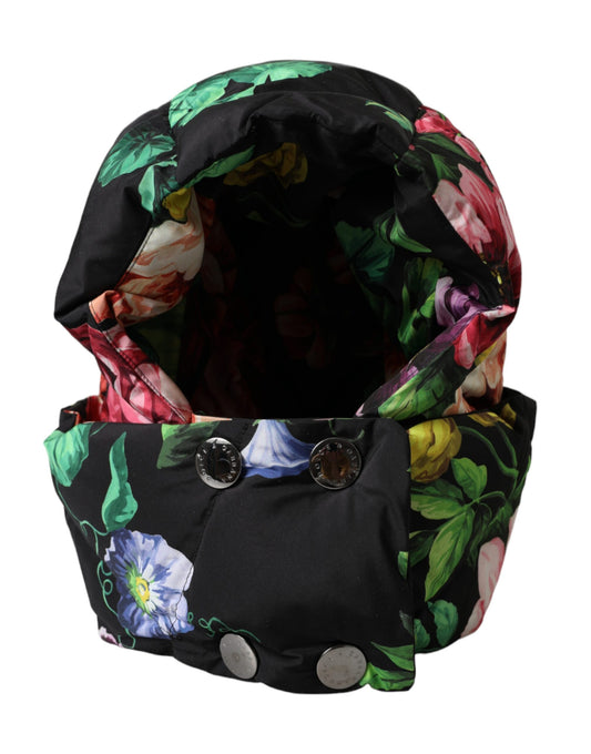 Dolce & Gabbana Schwarze Kopfbedeckung mit Blumenprint
