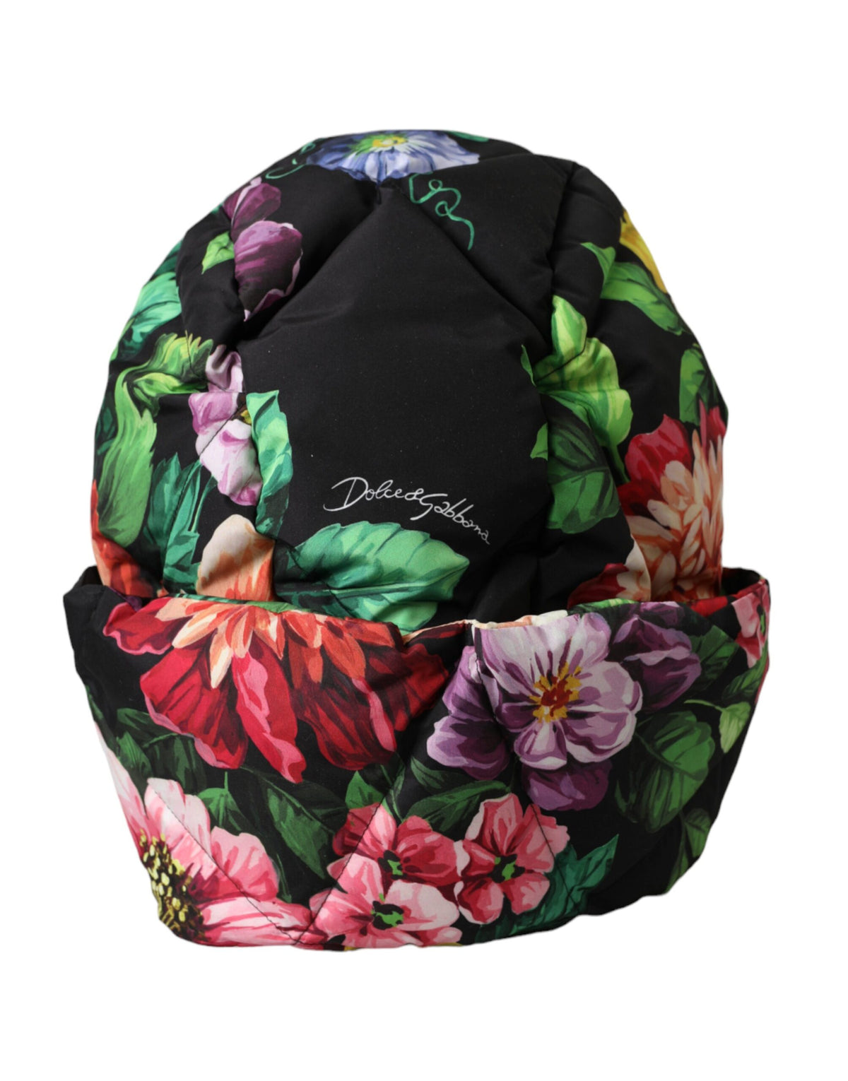 Dolce & Gabbana Schwarze Kopfbedeckung mit Blumenprint