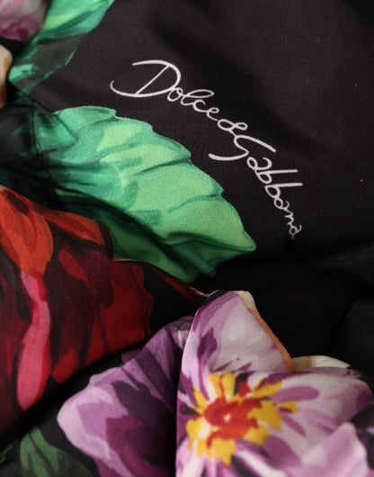 Dolce & Gabbana Schwarze Kopfbedeckung mit Blumenprint