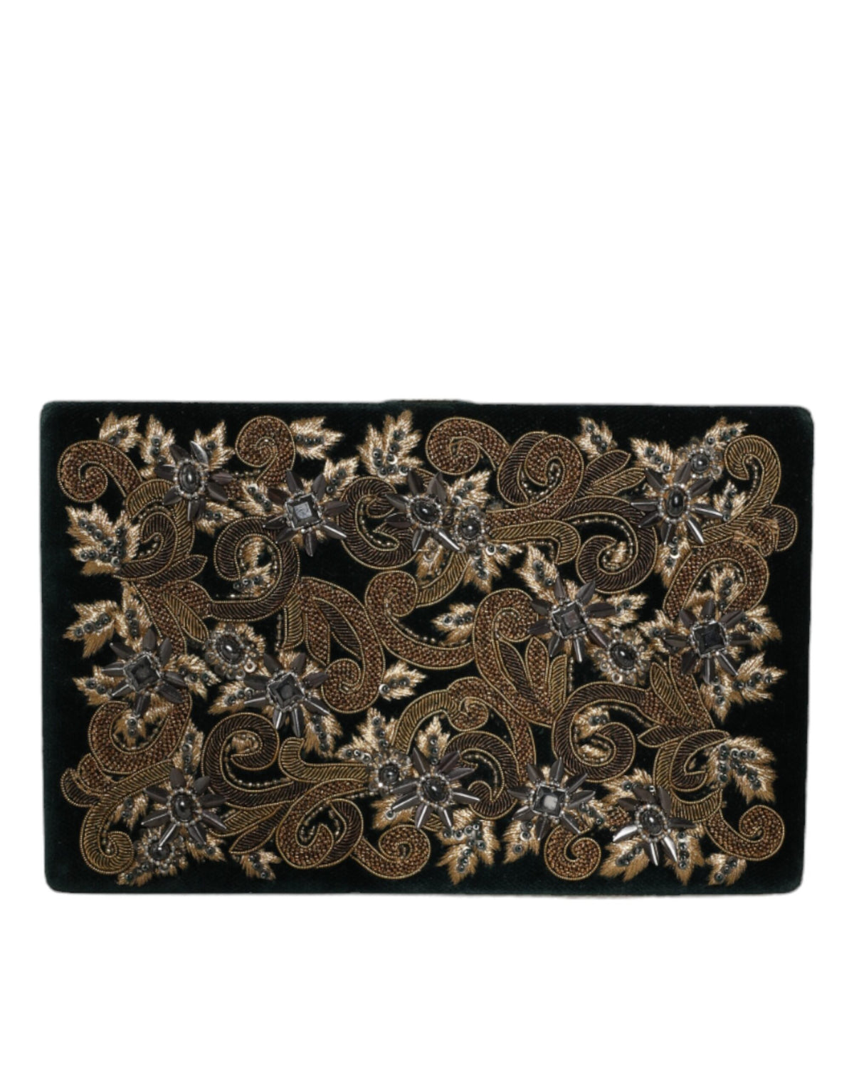 Dolce & Gabbana Portafoglio nero in velluto e cotone