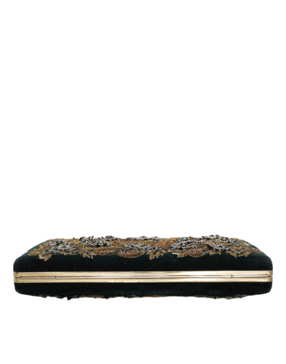 Dolce & Gabbana Portafoglio nero in velluto e cotone