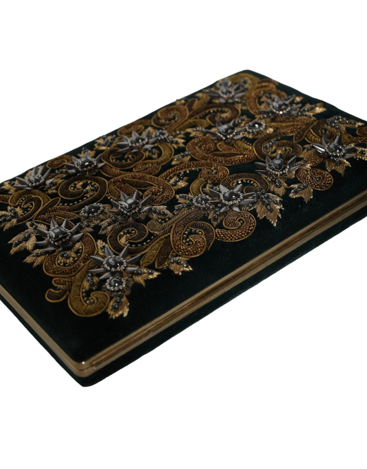 Dolce & Gabbana Portafoglio nero in velluto e cotone