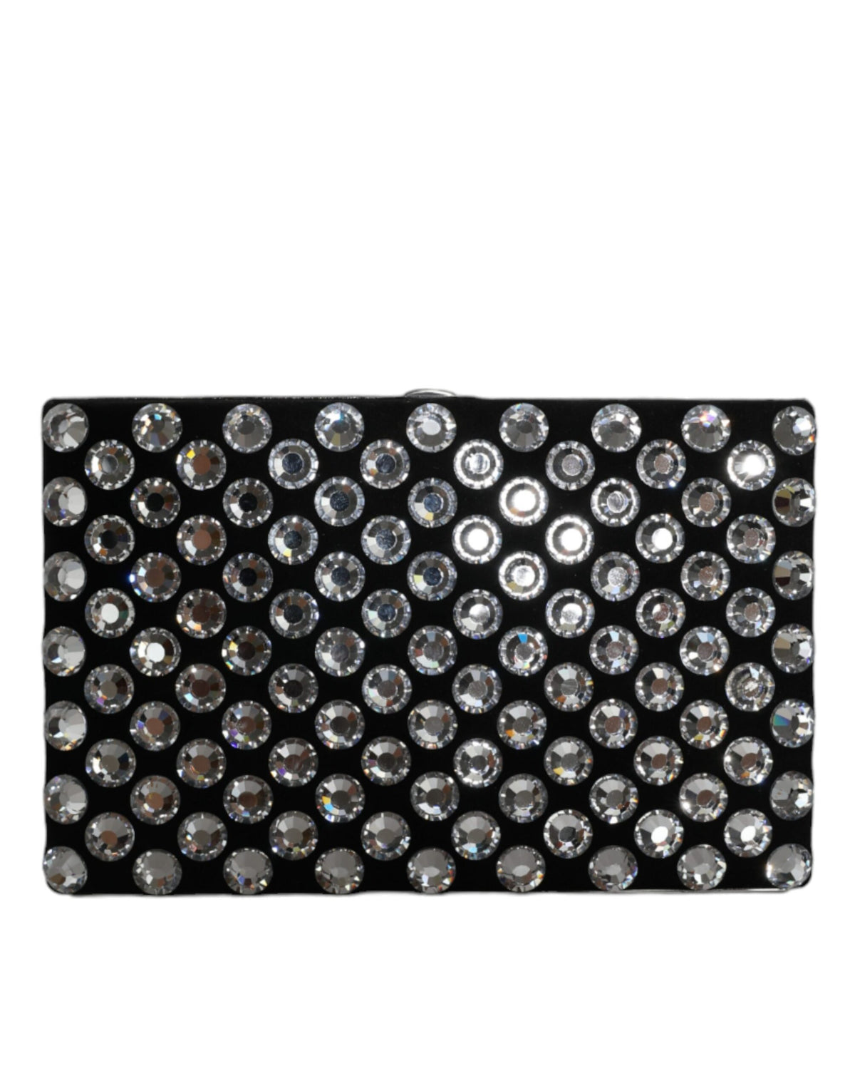 Dolce & Gabbana Schwarze Samt-Mini-Clutch mit Kristallbesatz
