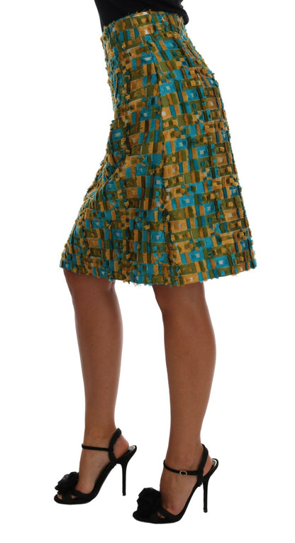 Dolce & Gabbana Mehrfarbiger gerader Bleistiftrock aus Jacquard
