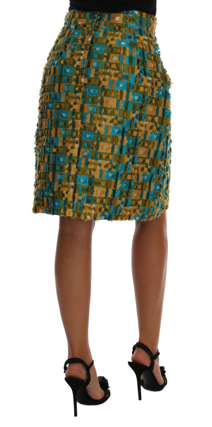 Dolce & Gabbana Mehrfarbiger gerader Bleistiftrock aus Jacquard