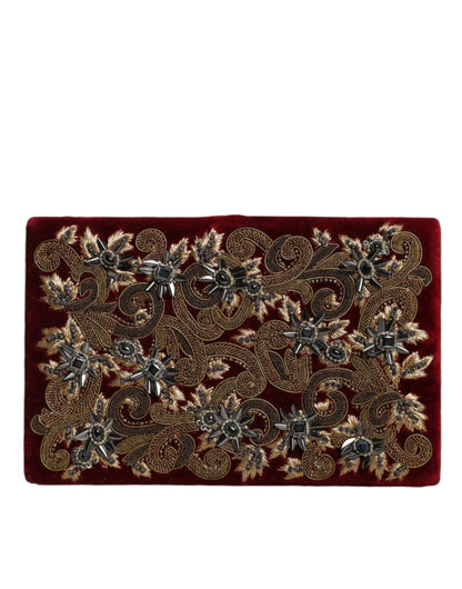 Dolce & Gabbana Rot Samt Gold Rahmen Kupplung Abend Party Handtasche