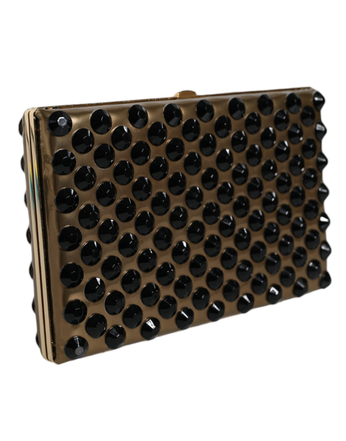 Dolce & Gabbana Gold Crystal Bifold Clutch Evening Party 's Purse Bag