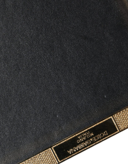 Dolce & Gabbana Gold Crystal Bifold Clutch Evening Party 's Purse Bag