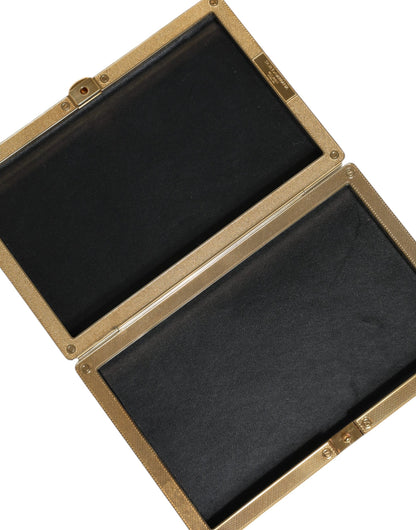 Dolce & Gabbana Gold Crystal Bifold Clutch Evening Party 's Purse Bag