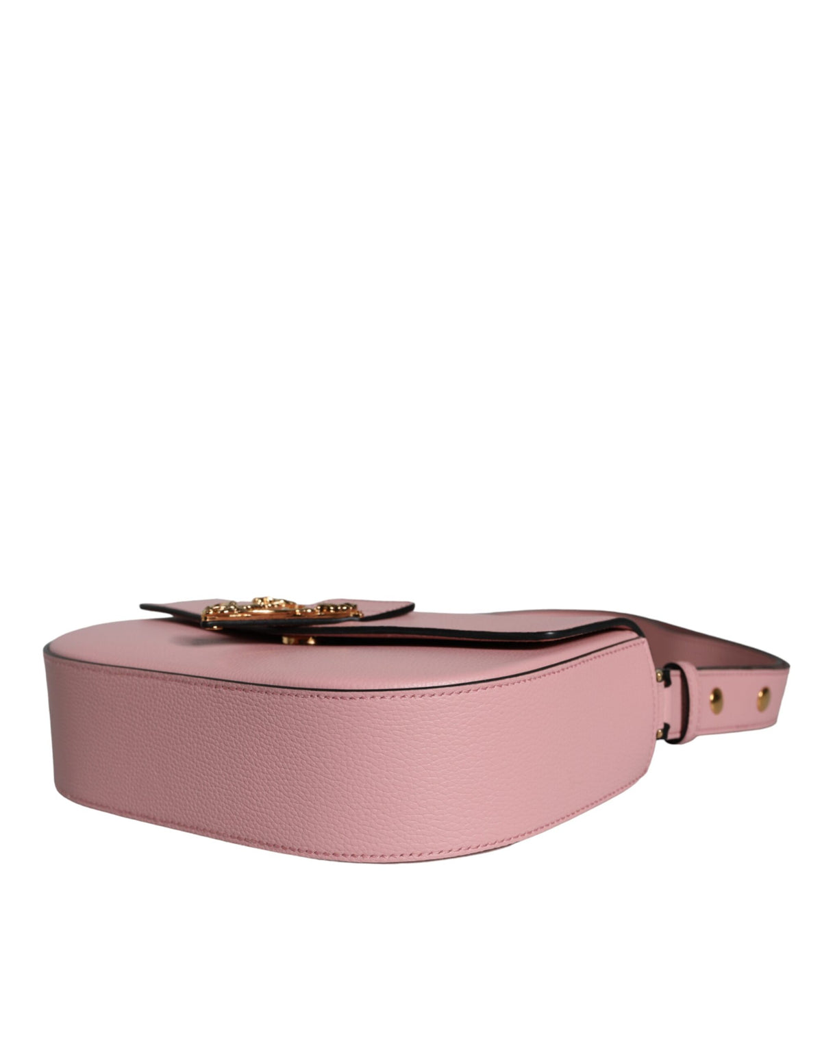 Versace Pink Grainy Calf Leather Logo Crossbody Bag