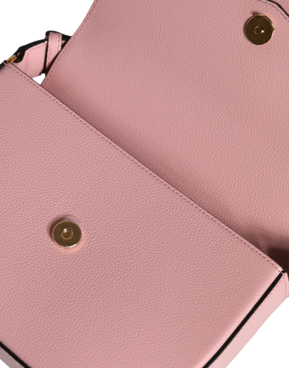 Versace Pink Grainy Calf Leather Logo Crossbody Bag