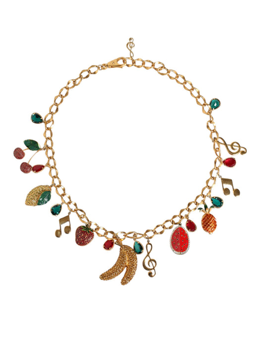 Dolce & Gabbana Goldfarbener Kettengürtel mit Kristall-Details