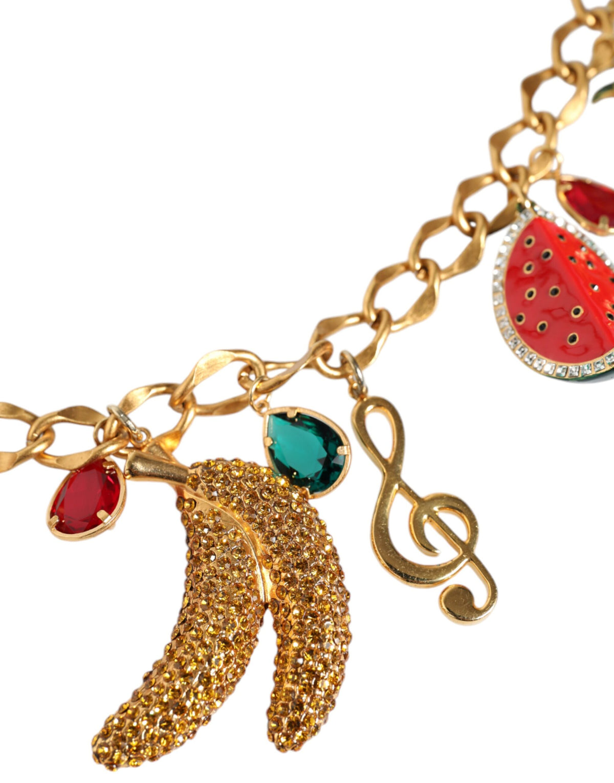 Dolce & Gabbana Goldfarbener Kettengürtel mit Kristall-Details