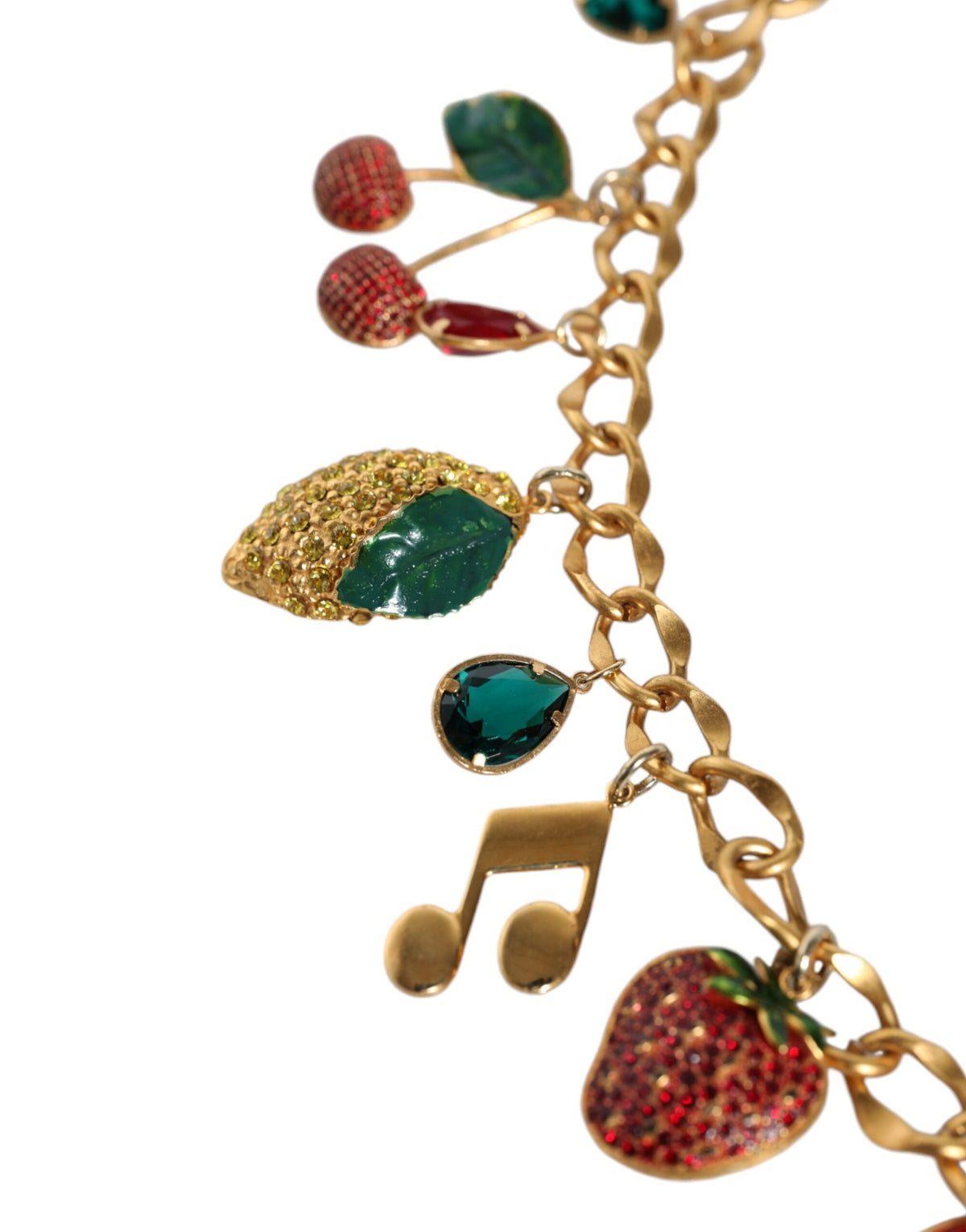 Dolce & Gabbana Goldfarbener Kettengürtel mit Kristall-Details