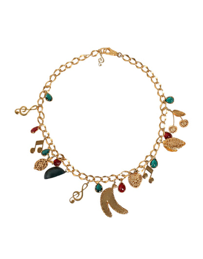 Dolce & Gabbana Goldfarbener Kettengürtel mit Kristall-Details