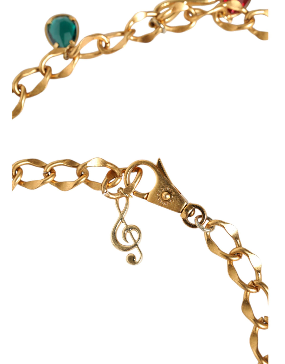 Dolce & Gabbana Goldfarbener Kettengürtel mit Kristall-Details