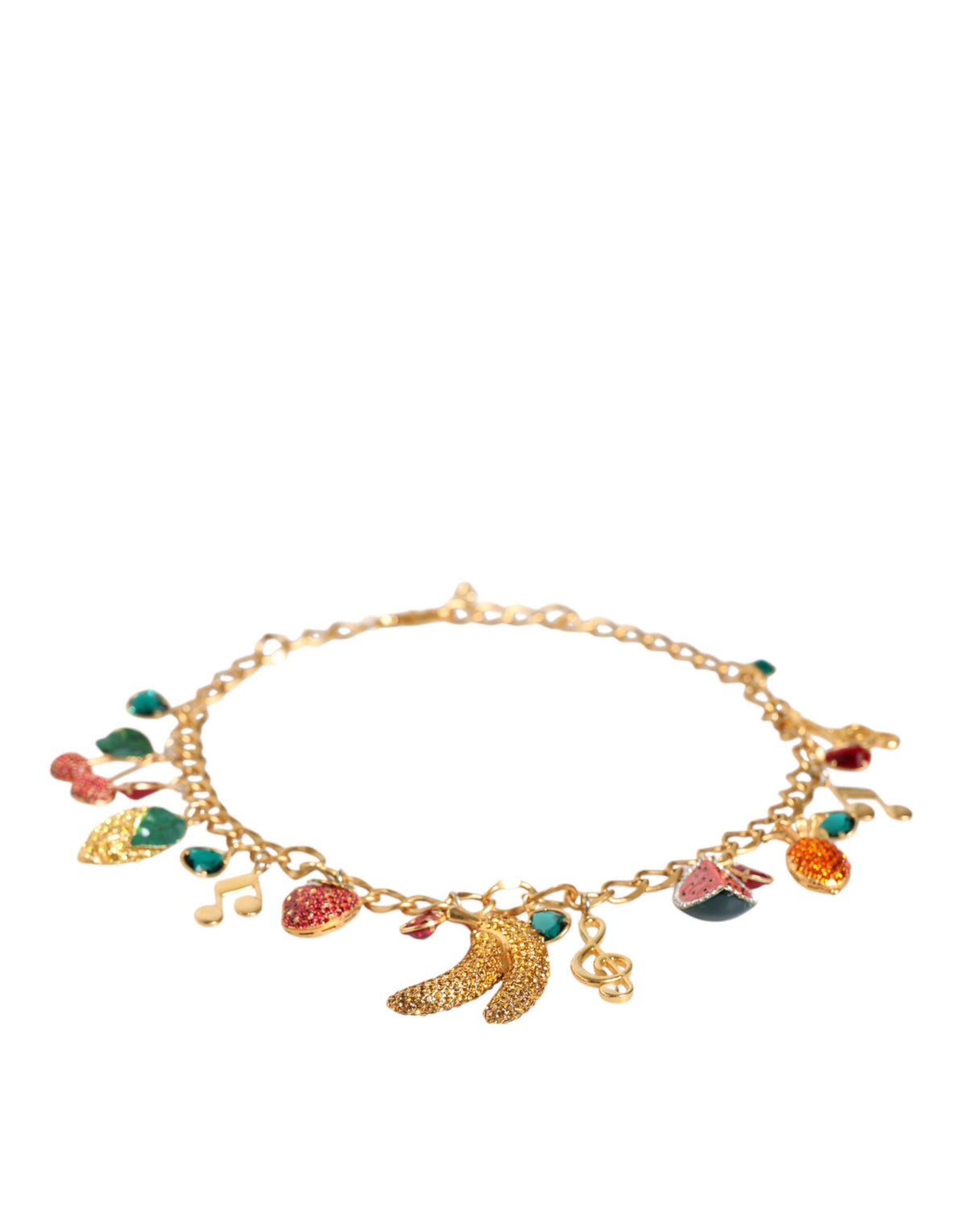 Dolce & Gabbana Goldfarbener Kettengürtel mit Kristall-Details