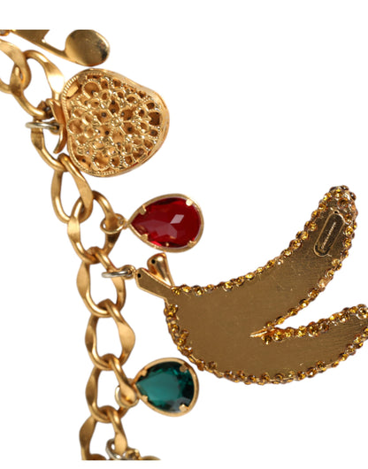Dolce & Gabbana Goldfarbener Kettengürtel mit Kristall-Details