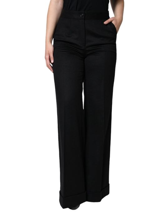Dolce & Gabbana Schwarze Bootcut-Hose aus Kaschmir