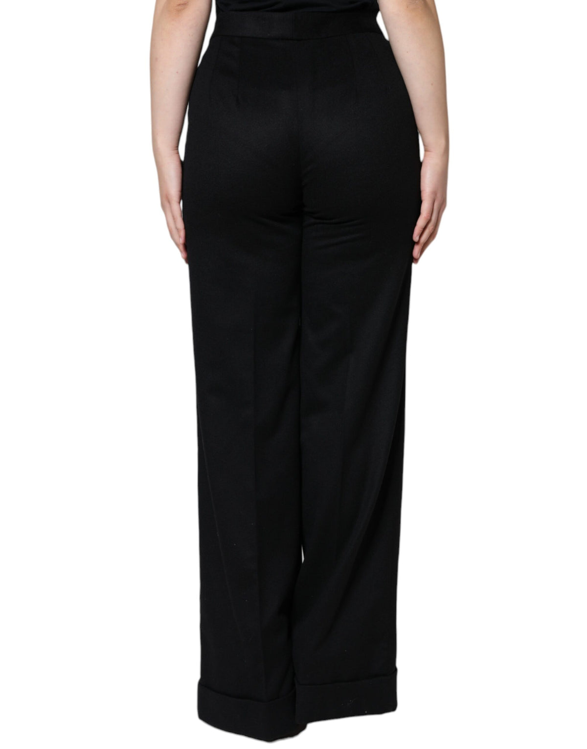Dolce & Gabbana Schwarze Bootcut-Hose aus Kaschmir