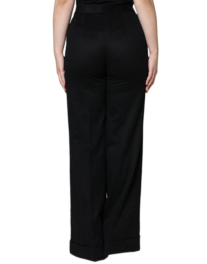 Dolce & Gabbana Schwarze Bootcut-Hose aus Kaschmir