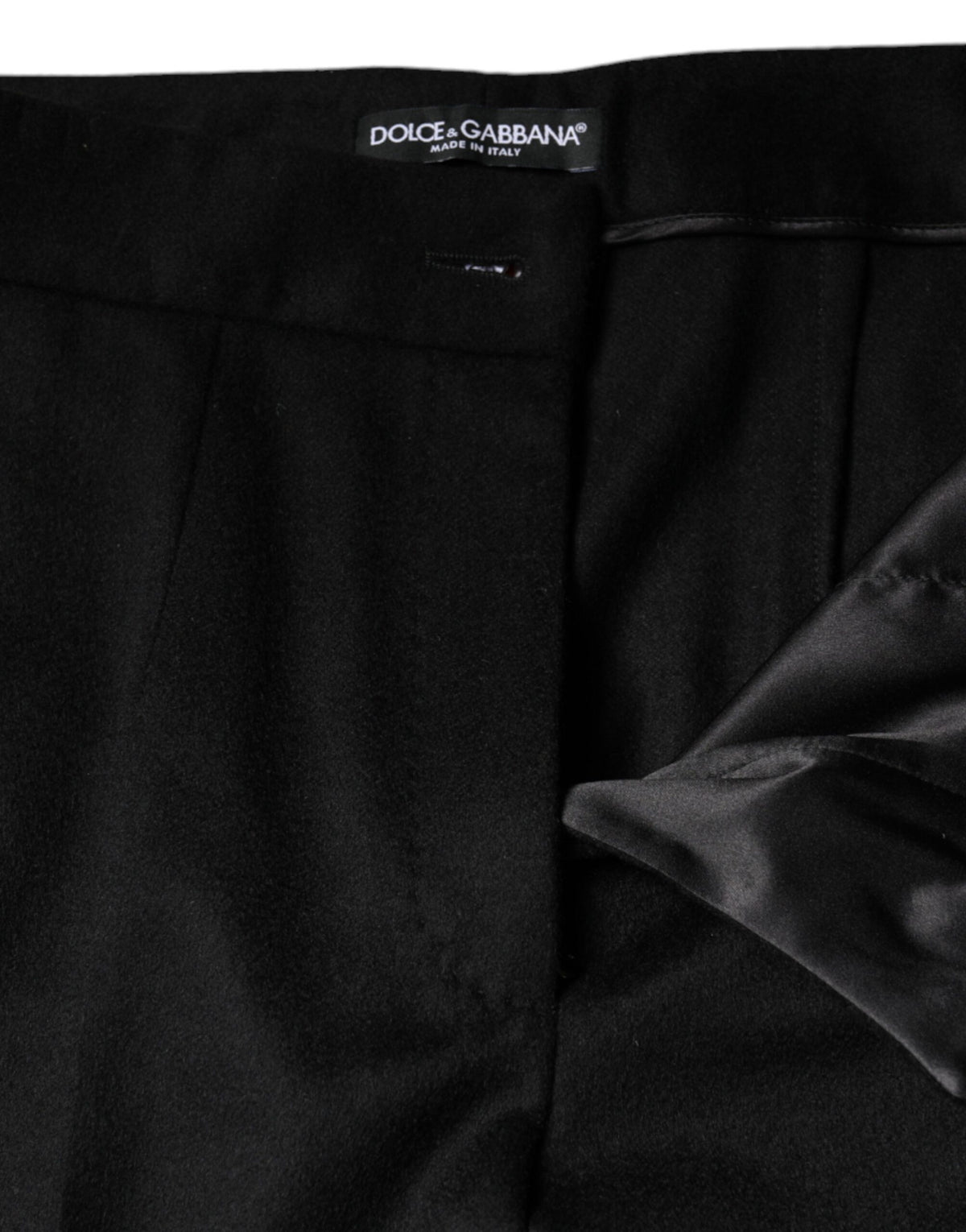 Dolce & Gabbana Schwarze Bootcut-Hose aus Kaschmir