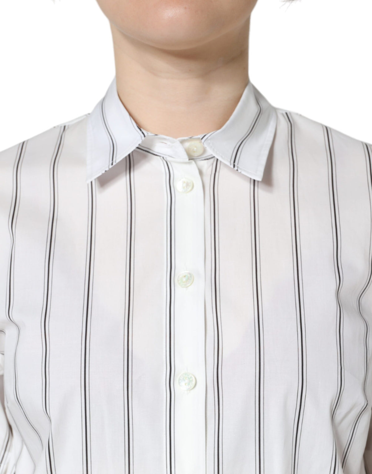 Dolce & Gabbana Weißes gestreiftes Kurzarm-Poloshirt