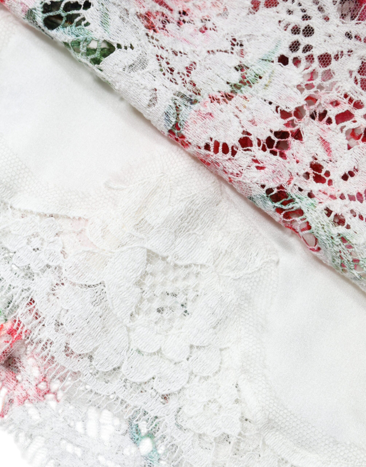 Dolce & Gabbana Blusa a maniche corte con pizzo bianca in cotone e viscosa e poliammide