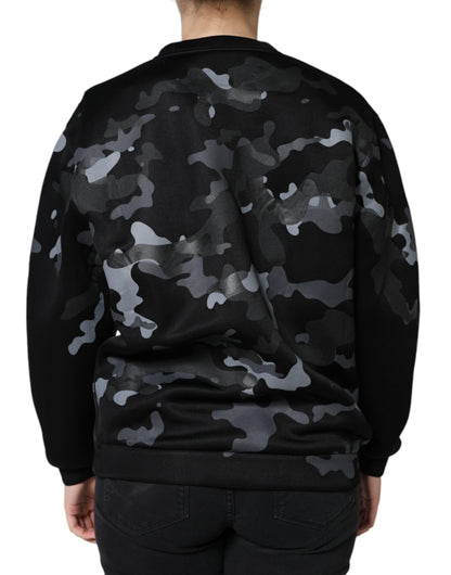 Dolce & Gabbana Schwarzer Pullover mit Camouflage-Muster