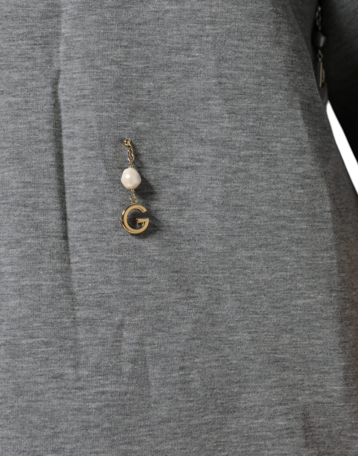 Dolce & Gabbana Graues T-Shirt aus Baumwollmix mit Verzierungen
