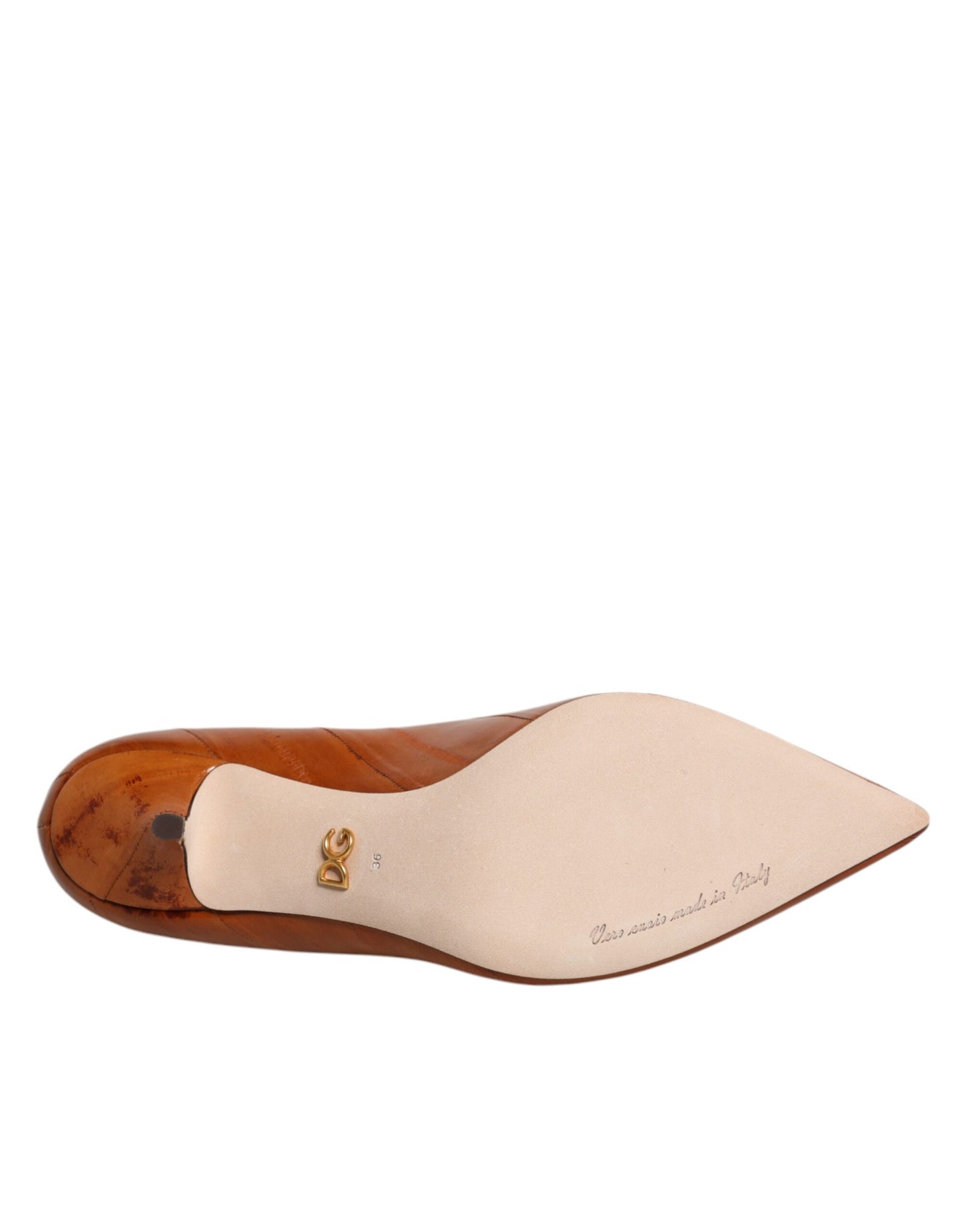 Dolce & Gabbana Braune Kitten-Heel-Pumps aus Leder