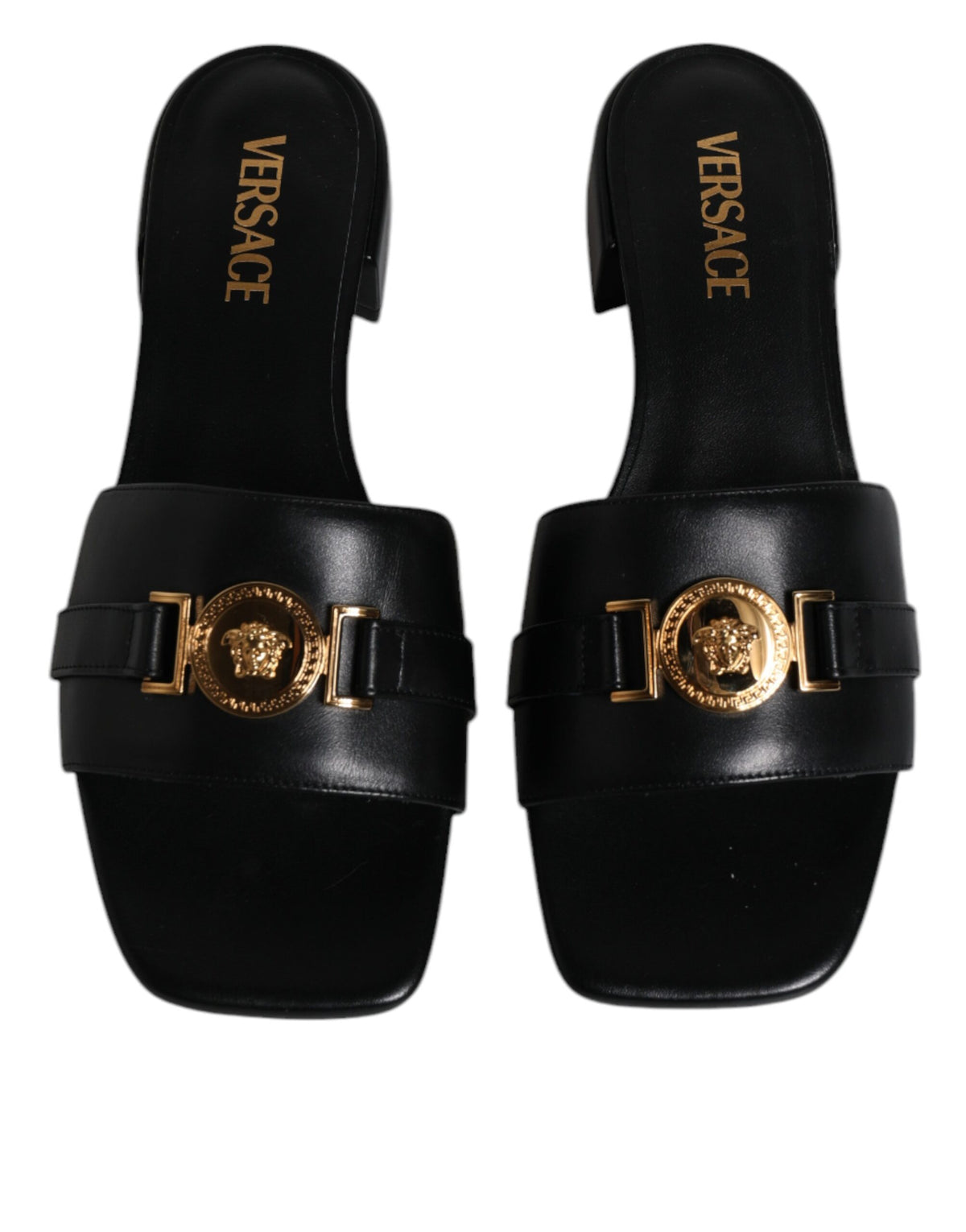 Versace Scarpe basse Nere con Logo Slip-On in pelle
