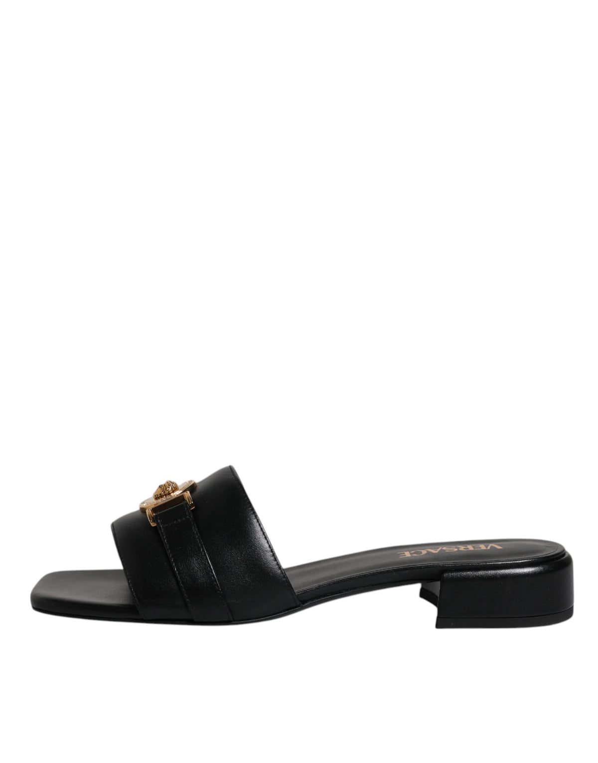 Versace Scarpe basse Nere con Logo Slip-On in pelle