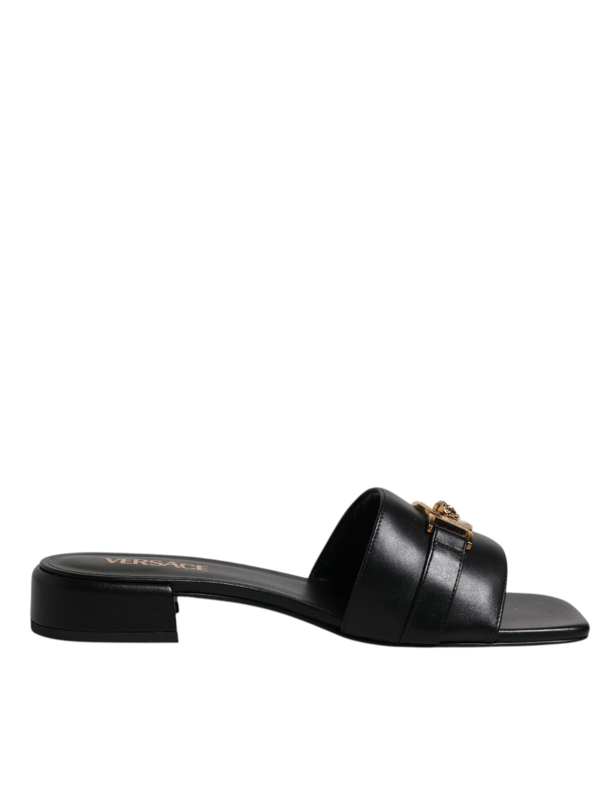 Versace Scarpe basse Nere con Logo Slip-On in pelle