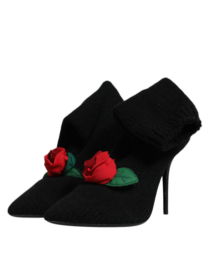 Dolce & Gabbana Schwarz Stiletto Heels Mid Calf Stiefel Schuhe